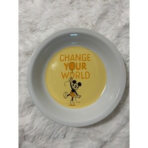 Disney Mickey Mouse Pet Bowl Change Your World Stoneware 17oz